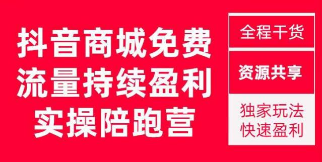 抖音商城搜索持续盈利陪跑成长营,抖音商城搜索从0-1、从1到10的全面解决方案-第一资源库