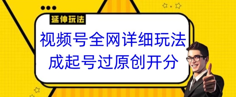 视频号全网最详细玩法,起号过原创开分成,单号日入300+【揭秘】-第一资源库