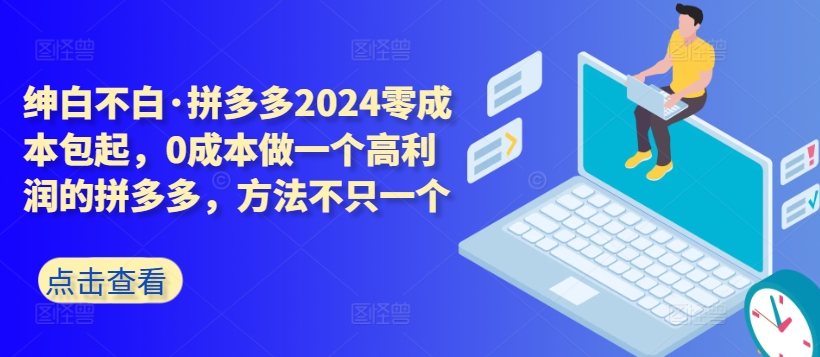 拼多多2024零成本包起,0成本做一个高利润的拼多多,方法不只一个-第一资源库