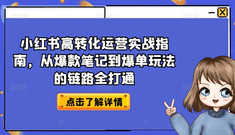小红书高转化运营实战指南,从爆款笔记到爆单玩法的链路全打通-第一资源库