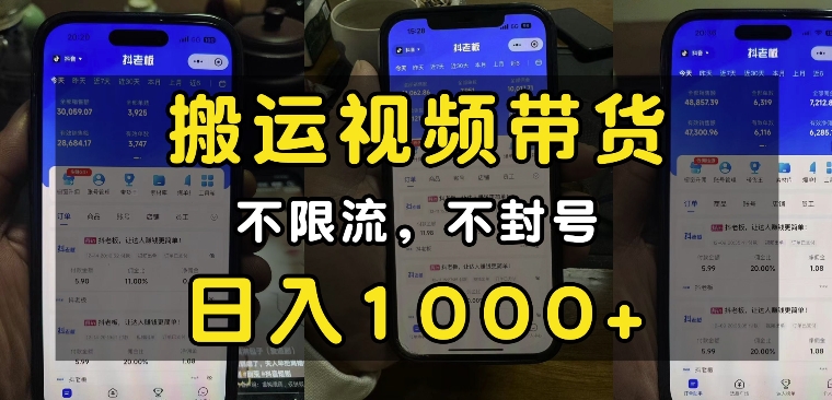 “小白必看”搬运视频带货玩法,不限流,不封号,纯自然流,日入1k-第一资源库