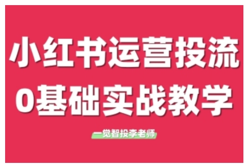 小红书运营投流,小红书广告投放从0到1的实战课,学完即可开始投放-第一资源库