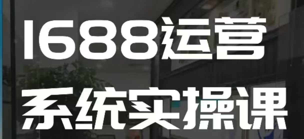 1688高阶运营系统实操课，快速掌握1688店铺运营的核心玩法-第一资源库