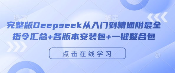 完整版Deepseek从入门到精通附最全指令汇总+各版本安装包+一键整合包-第一资源库