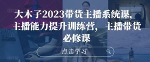 大木子2023带货主播系统课,主播能力提升训练营,主播带货必修课-第一资源库