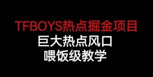 TFBOYS热点掘金项目，巨大热点风口，喂饭级教学-第一资源库