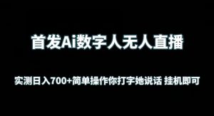 首发Ai数字人无人直播，实测日入700+无脑操作 你打字她说话挂机即可【揭秘】-第一资源库