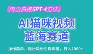 AI猫咪视频蓝海赛道，操作简单，轻松吸粉引爆流量，日入1K【揭秘】-第一资源库