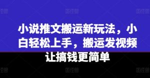 小说推文搬运新玩法,小白轻松上手,搬运发视频让搞钱更简单-第一资源库