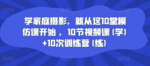 学家庭摄影,就从这10堂模仿课开始 ,10节视频课(学)+10次训练营(练)-第一资源库
