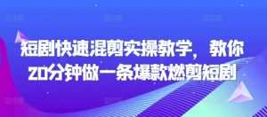 短剧快速混剪实操教学,教你20分钟做一条爆款燃剪短剧-第一资源库