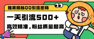 独家解密QQ里的引流密码，高效精准，实测单日加100+创业粉【揭秘】-第一资源库