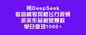用DeepSeek做宫崎骏风格飞行视频,条条作品都是爆款,单日变现多张-第一资源库